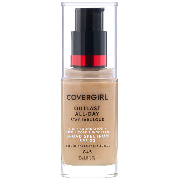 Covergirl, Outlast All-Day Stay Fabulous, 3-in-1 Foundation, 845 Warm ...