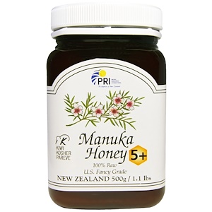 Купить PRI, 100% природный мед Манука 5+, 500 г (1,1 фунта)  на IHerb