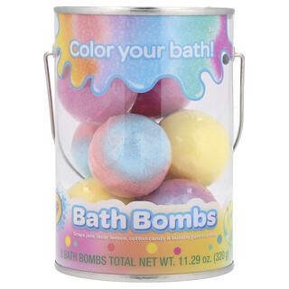 Crayola, Bath Bombs, 3+, Grape Jam, Laser Lemon, Candy Floss & Bubblegum Scented, 8 Bath Bombs, 11.29 oz (320 g)