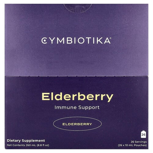 Cymbiotika, Elderberry Immune Support, Unterstützung des Immunsystems mit Holunder, 26 Beutel, je 10 ml (0,3 fl. oz..)