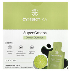 Super Greens, цитрусовий лайм, 30 пакетиків рідини по 15 мл (0,5 рідк. унції)