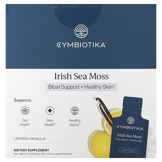 Cymbiotika, Irish Sea Moss, irisches Seemoos, Zitrone-Vanille, 26 Flüssigkeitspäckchen, je 15 ml (0,5 fl. oz.).