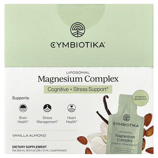Cymbiotika, Liposomal Magnesium Complex, liposomaler Magnesiumkomplex, Vanille-Mandel, 28 Flüssigkeitspäckchen, je 10 ml (0,3 fl. oz.).