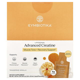 Cymbiotika, Liposomal Advanced Creatine, Tangerine Vanilla, 24 Liquid Packets, 30 ml (1 fl oz) Each