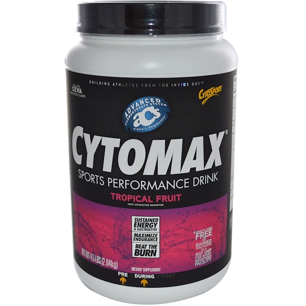 Cytosport, Inc, Cytomax, спортивный напиток, тропические фрукты, 4,5 фунта (2,04 кг)