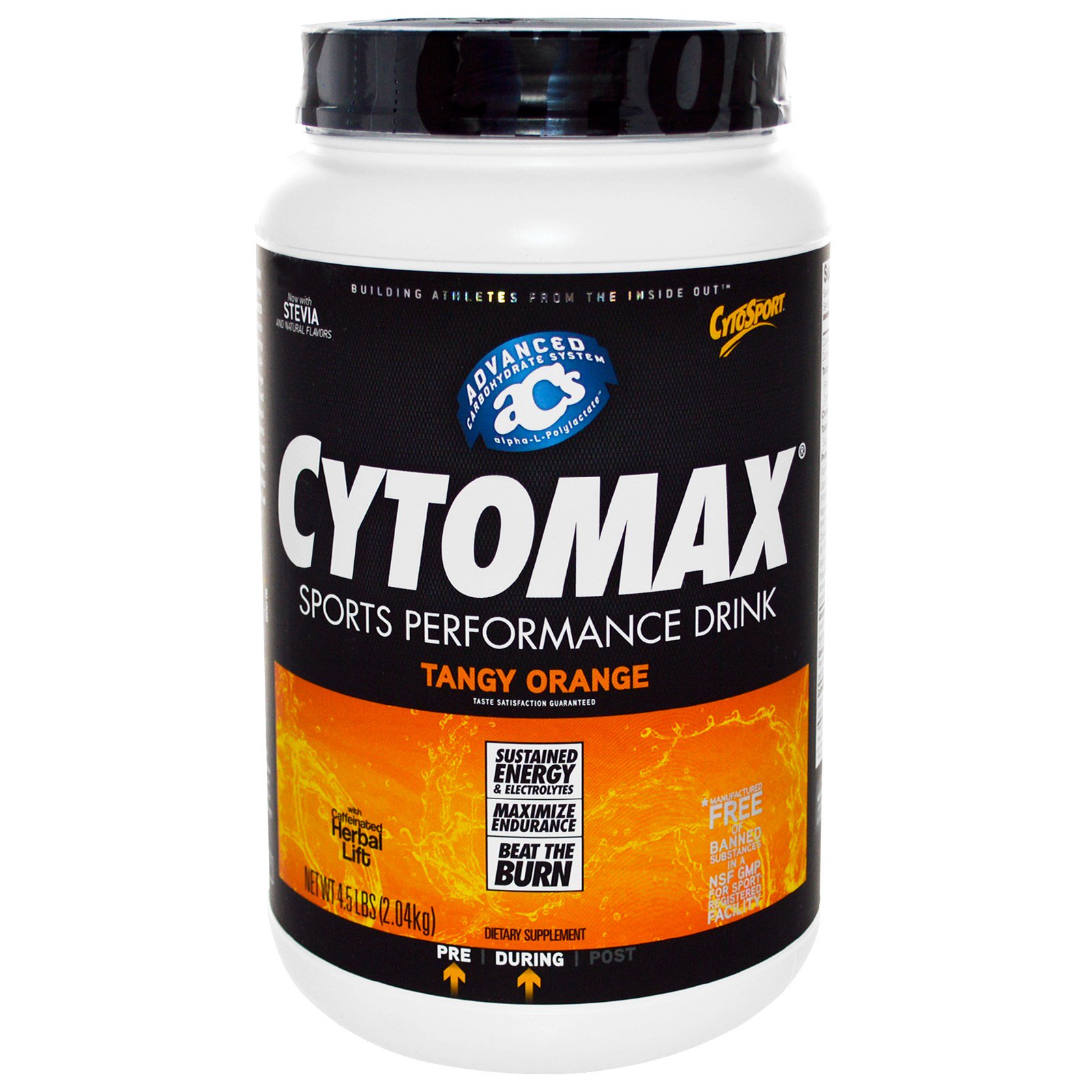 Cytosport, Inc, Cytomax, Sports Performance Drink, Tangy Orange, 4.5 