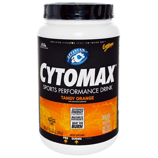 Cytosport, Inc, Cytomax, спортивный напиток, пикантный апельсин, 4,5 фунта (2,04 кг) (Discontinued Item) 