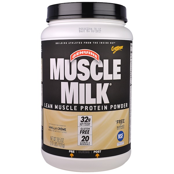 Cytosport, Inc, Genuine Muscle Milk, протеиновый порошок для развития сухой мышечной массы, со вкусом сливочной ванили, 2,47 фунтов (1120 г)
