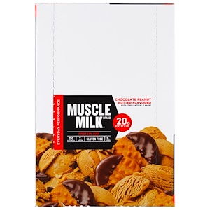 Cytosport, Inc, Muscle Milk, Protein Bar, Chocolate Peanut Butter , 12 Bars, 2.25 oz (64 g) Each
