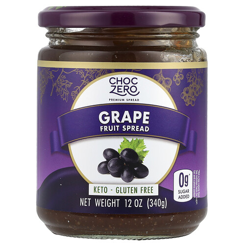 ChocZero, Fruit Spread, Fruchtaufstrich, Traube, 340 g (12 oz.)