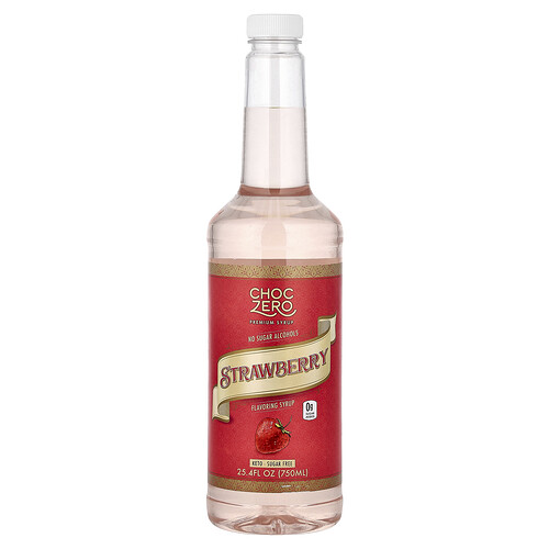 Choczero Premium Syrup, Strawberry, Sugar Free, 25.4 fl oz (750 ml)