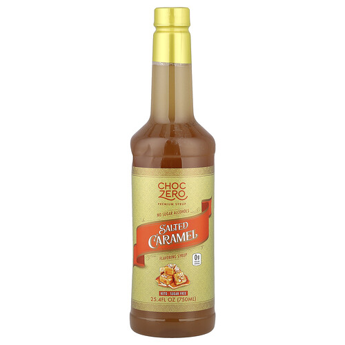 Choczero Premium Syrup, Salted Caramel, Sugar Free, 25.4 fl oz (750 ml)
