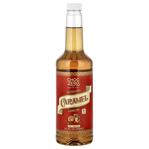 Choczero Premium Syrup, Caramel, Sugar Free, 25.4 fl oz (750 ml)