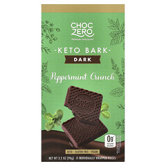 Keto Bark, чорний шоколад, хрустка перцева м’ята, 8 мінібатончиків, 90 г