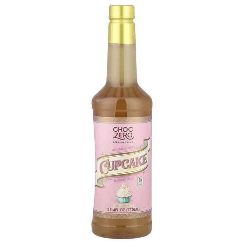 Choczero Premium Syrup, Cupcake, Sugar Free, 25.4 fl oz (750 ml)