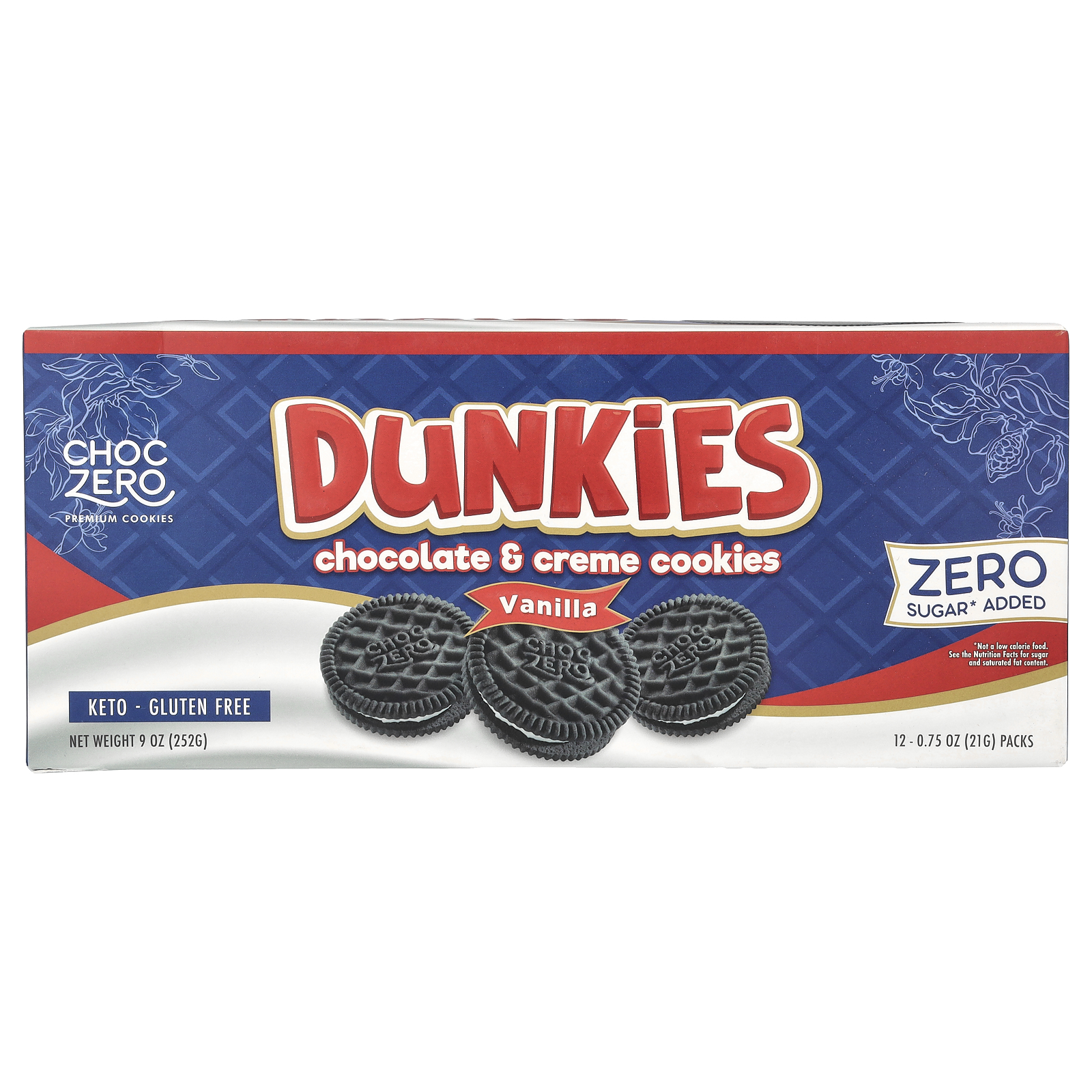 ダンキーズ、チョコレート＆クリームクッキー、バニラ、12パック、各