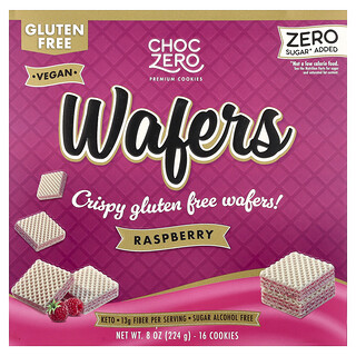 ChocZero, Galletas prémiums, Obleas, Frambuesa, 16 galletas, 224 g (8 oz)