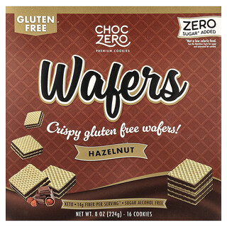 ChocZero, Galletas prémiums, Obleas, Avellana, 16 galletas, 224 g (8 oz)