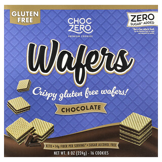 ChocZero, Galletas prémiums, Obleas, Chocolate, 16 galletas, 224 g (8 oz)