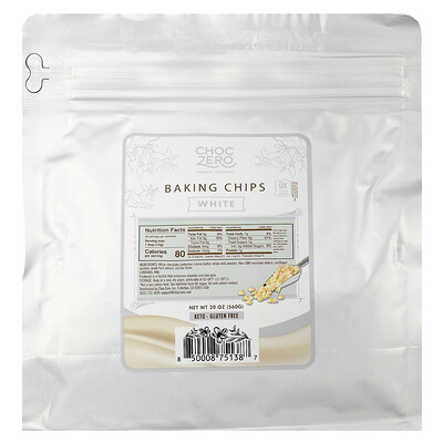 Product Image for ChocZero, Baking Chips, White, 20 oz (560 g)