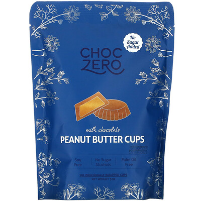 ChocZero Milk Chocolate Peanut Butter Cups, 3 oz