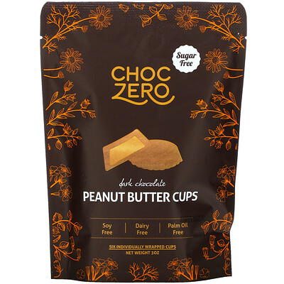 ChocZero конфеты с черным шоколадом и арахисовой пастой, 85 г (3 унции)