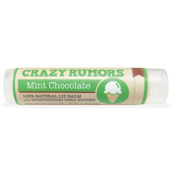 Crazy Rumors, 100%-ный натуральный бальзам, Мята и шоколад, 0,15 унции (4,4 мл)
