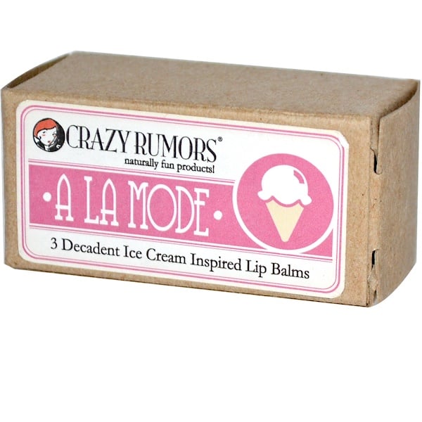 Crazy Rumors, A La Mode, Decadent Ice Cream Inspired Lip Balms, 3 Pack, 0.15 oz (4.2 g) Each (Discontinued Item) 