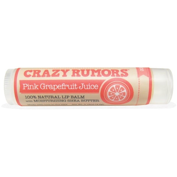 Crazy Rumors, 100%-ный натуральный бальзам для губ, Сок розового грейпфрута, 0,15 унции (4,4 мл)
