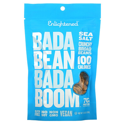 

Bada Bean Bada Boom Crunchy Broad Beans, морская соль, 128 г (4,5 унции)