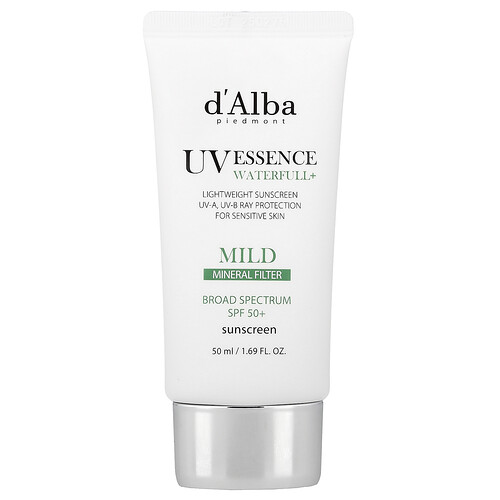 d'Alba, UV Essence WaterFull+ Sunscreen, UV-Essenz-Waterful+ Sunscreen, mild, LSF 50+, 50 ml (1,69 fl. oz.)