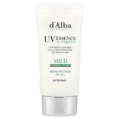 D'alba , Uv Essence Waterfull+ Sunscreen, Mild Mineral Filter, Spf 50, Fl Oz (50 Ml) Size 1.69
