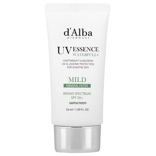 d'Alba, UV Essence Waterfull+ solkrem, mild, SPF 50+, 50 ml