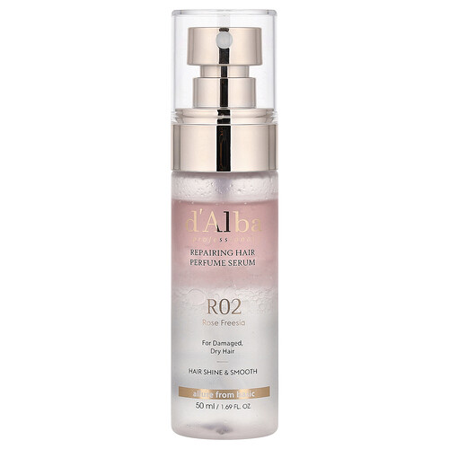 d'Alba, Professional, Repairing Hair Perfume Serum, R02 Rose Freesia, For Damaged, Dry Hair, 1.69 fl oz (50 ml)