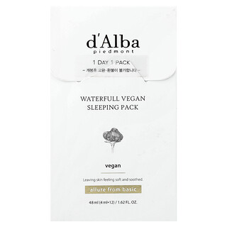 d'Alba, Pack de nuit vegan, 12 sachets, 4 ml pièce