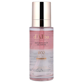 d'Alba, Professional, Repairing Hair Oil Serum, For Damaged, Dry Hair, R02 Rose Freesia, 2.53 fl oz (75 ml)