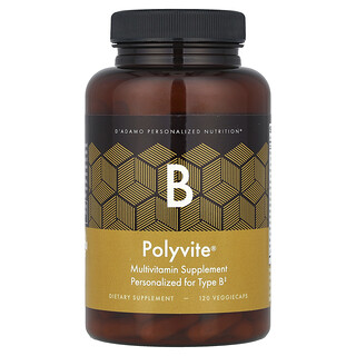 D'adamo, Polyvite® B, Suplemento multivitamínico, 120 cápsulas vegetales
