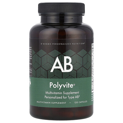 Product Image for D'adamo, Polyvite AB, Multivitamin Supplement, 120 Capsules