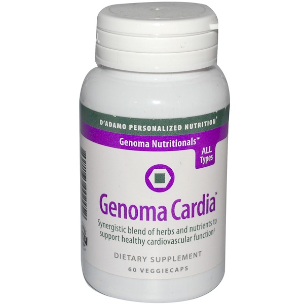 D'adamo, Genoma Nutritionals, Genoma Cardia, 60 Veggie Caps (Discontinued Item) 