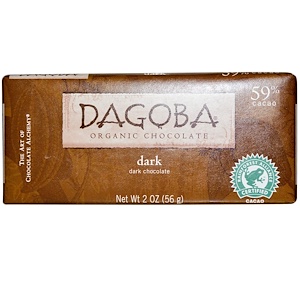 Dagoba Organic Chocolate, Темный шоколад, 2 унции (56 г)