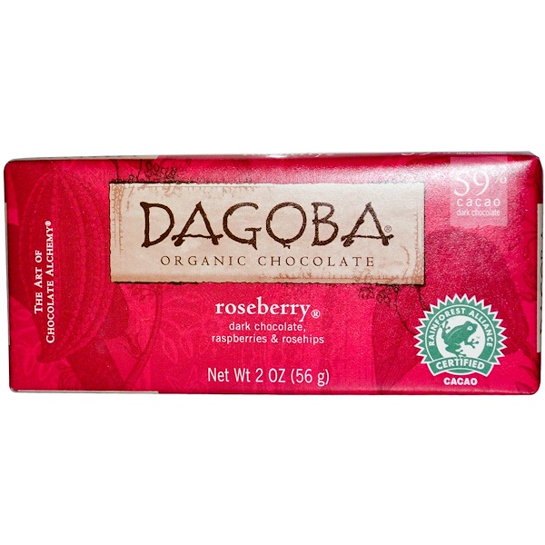 Dagoba Organic Chocolate, Roseberry, 2 унции (56 г) (Discontinued Item) 