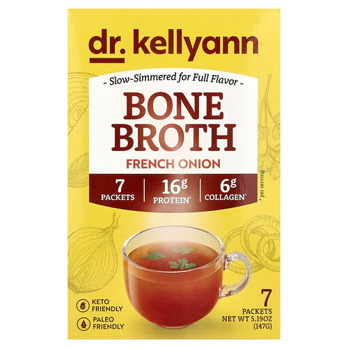 Dr. Kellyann, Knochenbrühe, französische Zwiebel, 7 Packungen, je 21 g