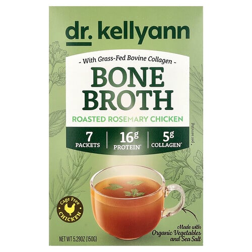Dr. Kellyann, Knochenbrühe, Geröstetes Rosmarin-Huhn, 7 Packungen, je 21,4 g