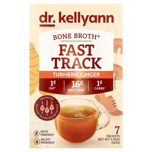 Dr. Kellyann, Knochenbrühe+, Fast Track, Kurkuma, 7 Packungen, je 21 g