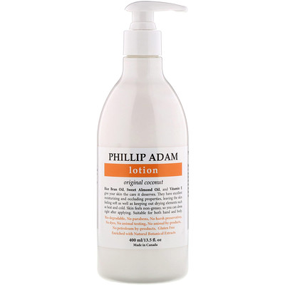 

Phillip Adam Lotion, Original Coconut, 13.5 fl oz (400 ml)