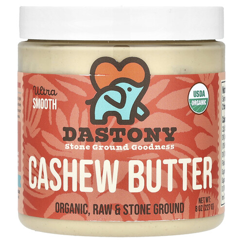 Dastony Organic Cashew Butter, Ultra Smooth, 8 oz (227 g)