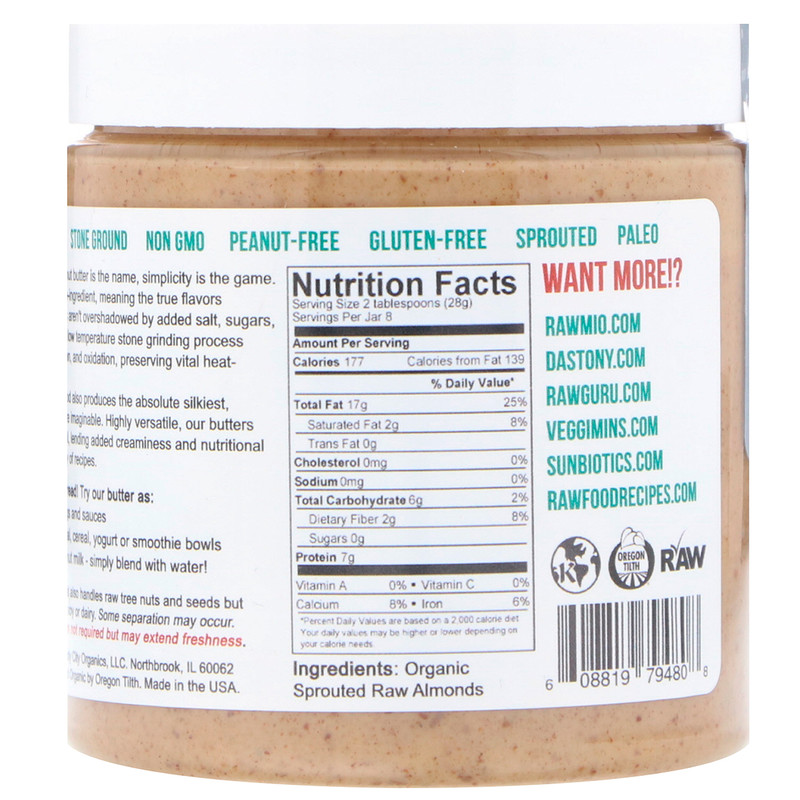 Dastony, Organic, Sprouted Almond Butter, 8 oz (227 g) iHerb