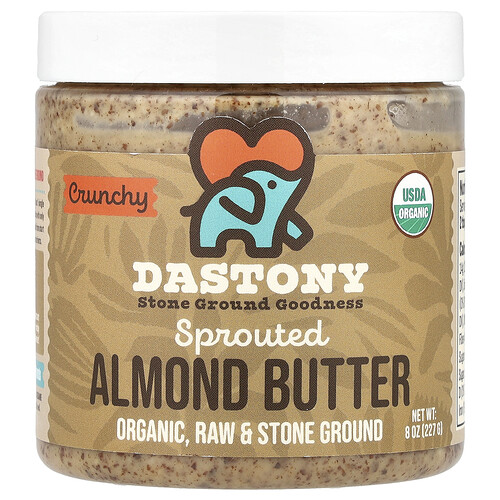 Dastony Sprouted Almond Butter, Crunchy, 8 oz (227 g)