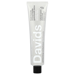 Davids, Pasta dental blanqueadora y antiplaca, Menta natural y carbón vegetal, 149 g (5,25 oz)