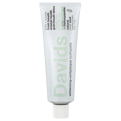Photos - Toothpaste / Mouthwash OZ Racing Davids, Kids + Adults Whitening + Antiplaque Toothpaste, Natural Mild Mint, 4 oz  DAV-44314 (113 g)